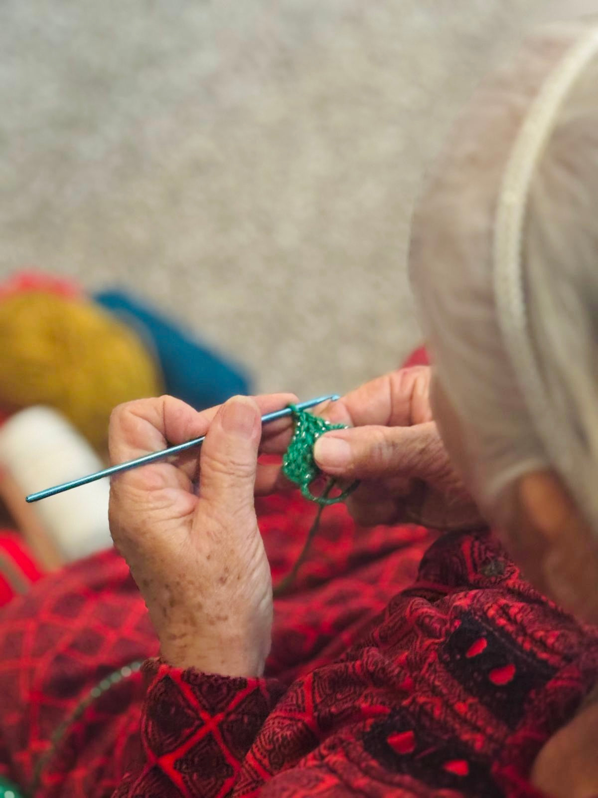 Grandma Wilma’s Vintage Hand Knit Christmas Ornament North Star