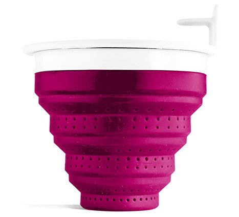 Silicone Travel Tea Strainer Fuchsia