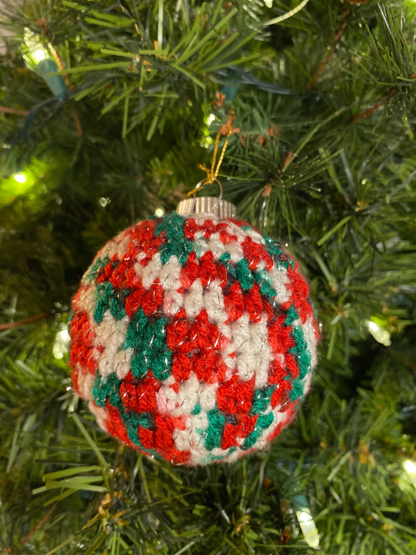 Grandma Wilma’s Vintage Hand-Knit Christmas Ornament Multi