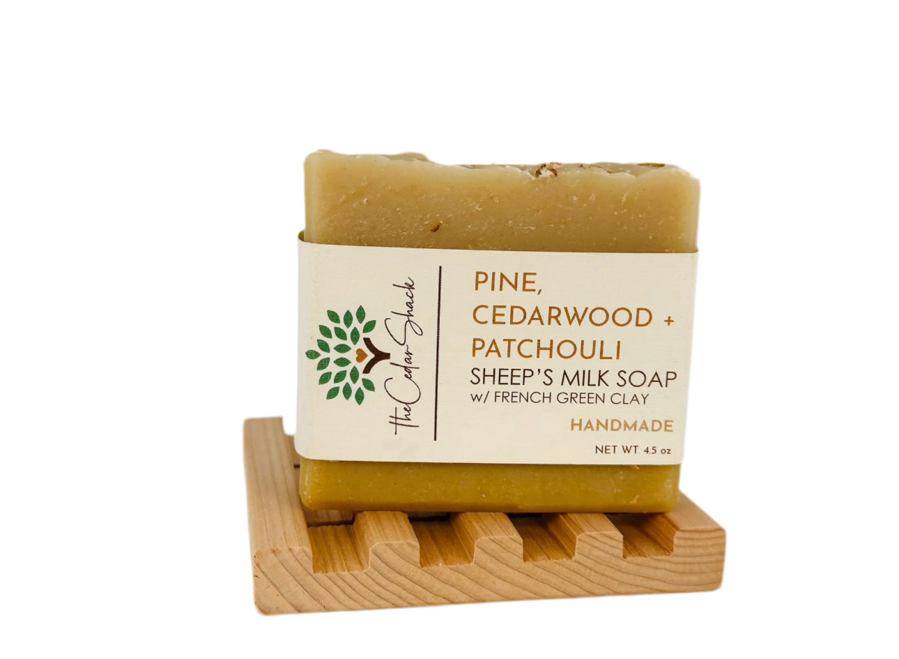 Pine, Cedarwood &  Patchoulii Sheep Milk Soap w/ French Green Clay