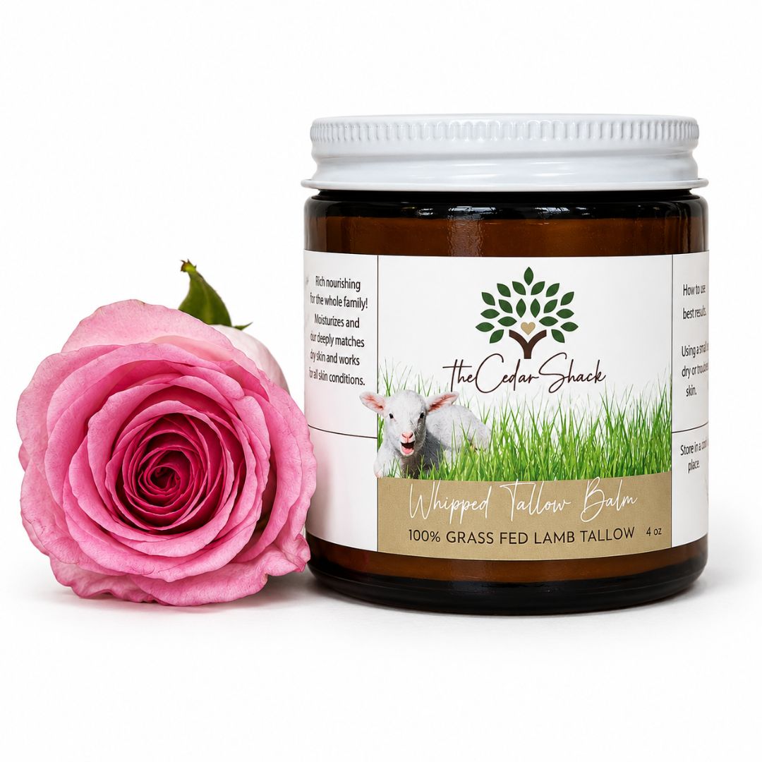 Bulgarian Rose Whipped Tallow 4oz 100 Grass Fed Lamb
