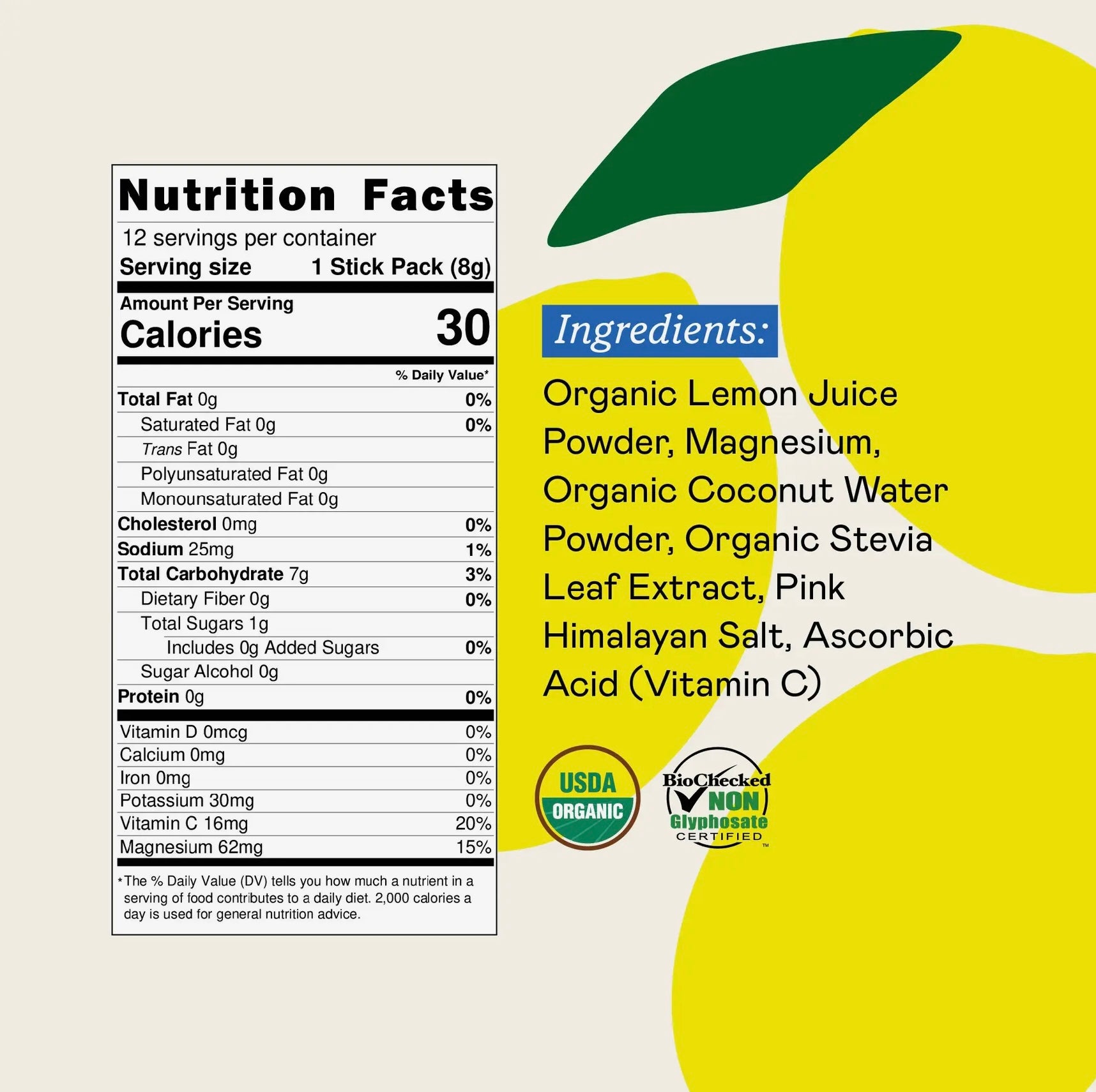 GoodOnya Lemon Electrolyte Drink Mix Set of 2