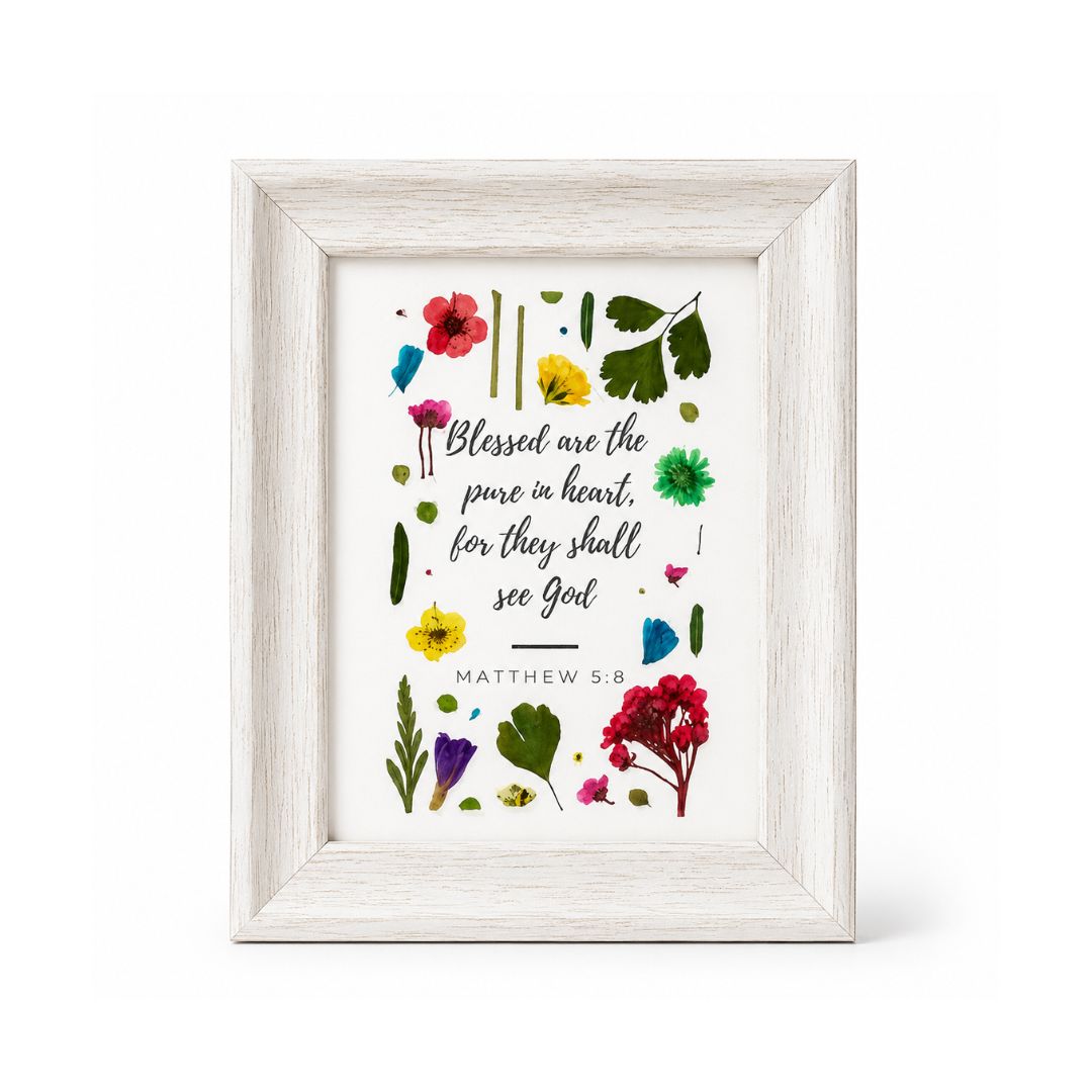 Mini Framed Pressed Flower Scripture Art