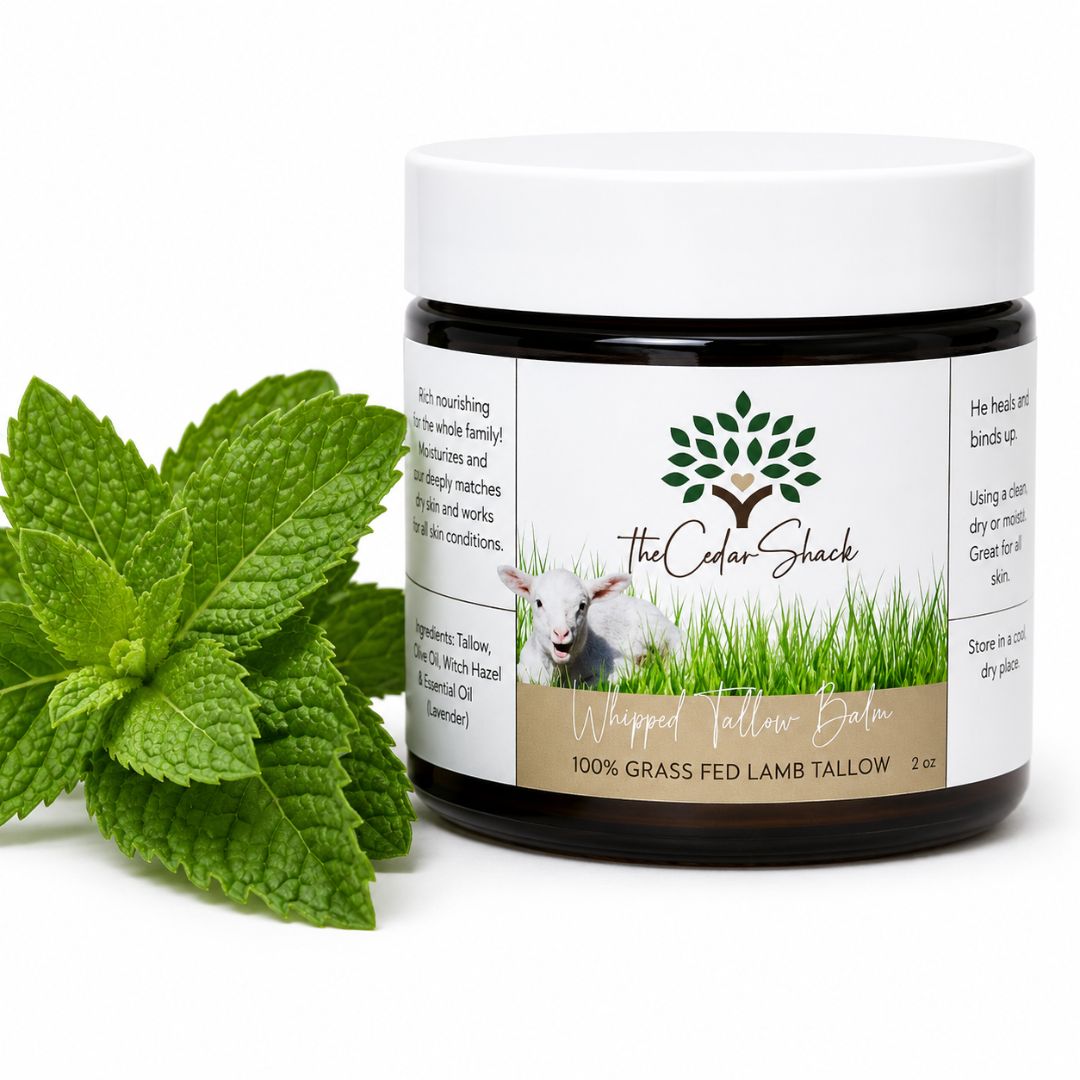 Peppermint Matcha Whipped Tallow 2oz 100% Grass Fed Lamb