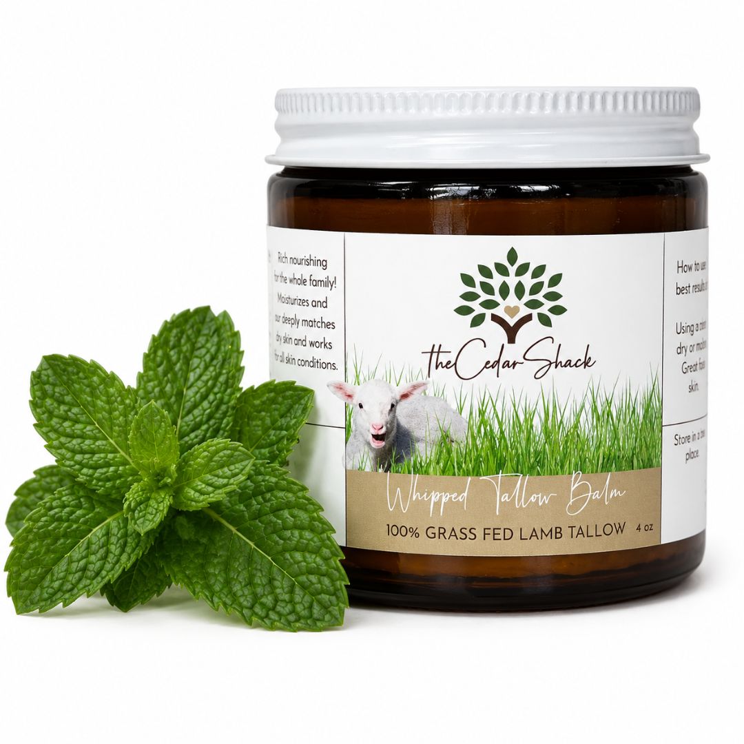 Peppermint Matcha Whipped Tallow 4oz 100% Grass Fed Lamb