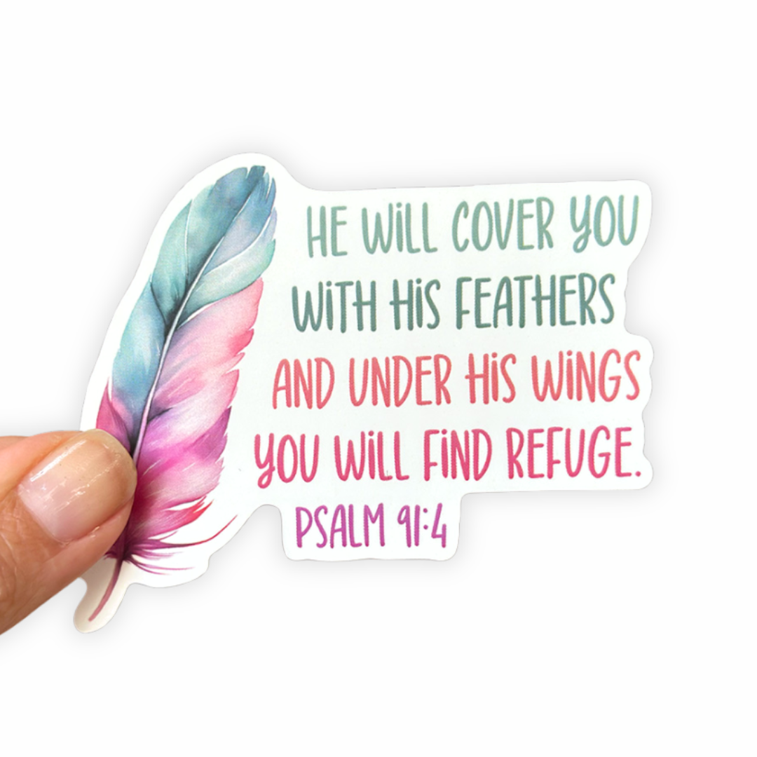 Psalm 91 Feather - Christian Sticker