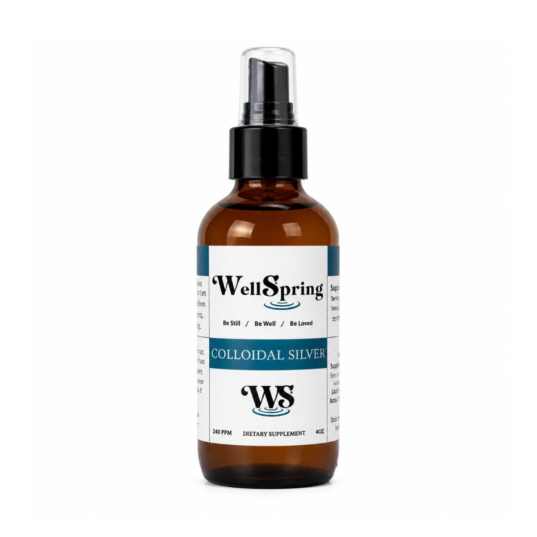 WellSpring Colloidal Silver 4oz Glass Spray 7-10PPM