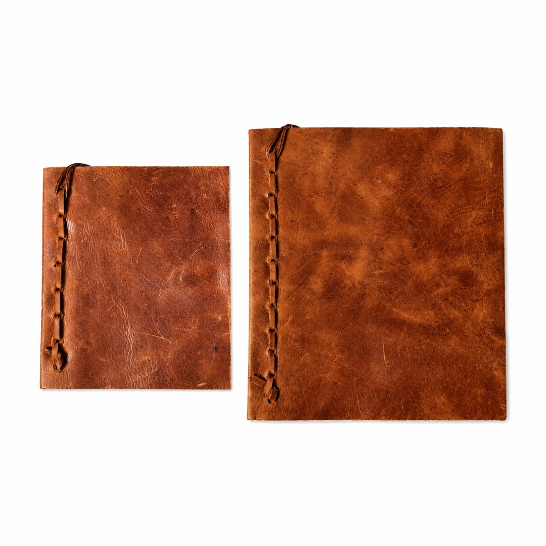 Rustic Compact Leather Journal Chocolate Lined
