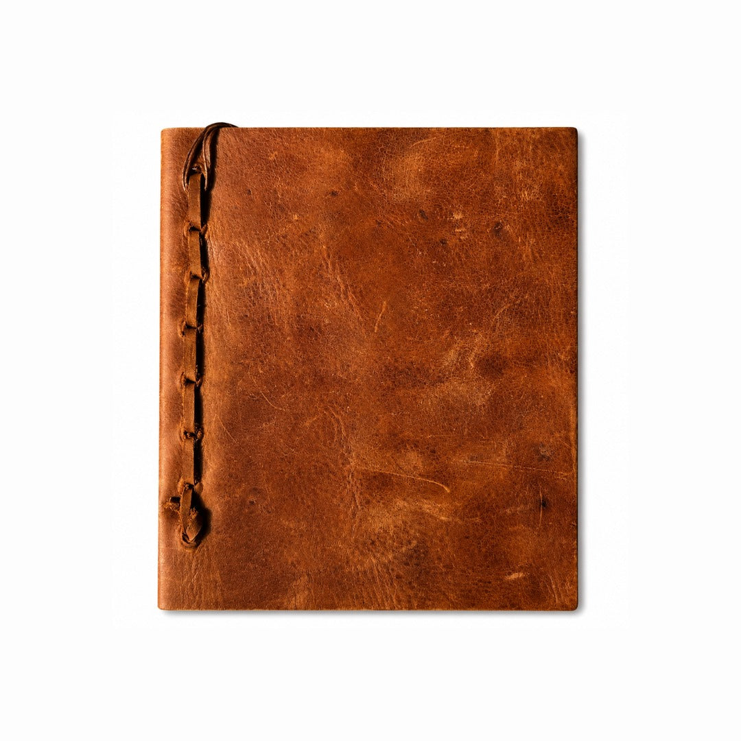 Rustic Compact Leather Journal Chocolate Lined